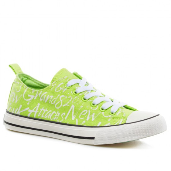 Зелени тинейджърски маратонки, текстилна материя - спортни обувки за пролетта и лятото N 100021853