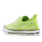 Зелени тинейджърски маратонки, текстилна материя - спортни обувки за пролетта и лятото N 100021853