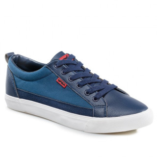 Сини мъжки маратонки, еко-кожа и текстилна материя - спортни обувки за целогодишно ползване N 100021827