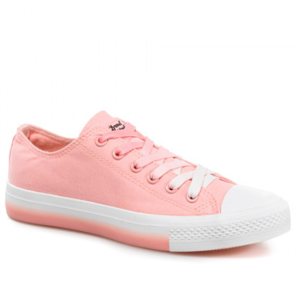 Розови дамски маратонки, текстилна материя - спортни обувки за пролетта и лятото N 100021859