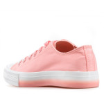 Розови дамски маратонки, текстилна материя - спортни обувки за пролетта и лятото N 100021859