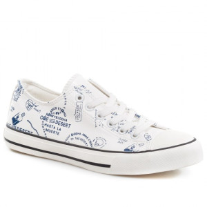 Бели дамски маратонки, текстилна материя - спортни обувки за пролетта и лятото N 100021860