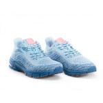 Светлосини дамски маратонки, текстилна материя - спортни обувки за пролетта и лятото N 100021794