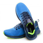 Сини дамски маратонки, текстилна материя - спортни обувки за пролетта и лятото N 100021796