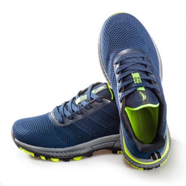 Сини дамски маратонки, текстилна материя - спортни обувки за пролетта и лятото N 100021798