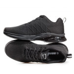 Черни мъжки маратонки, текстилна материя - спортни обувки за пролетта и лятото N 100021633