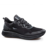 Черни мъжки маратонки, текстилна материя - спортни обувки за пролетта и лятото N 100021636
