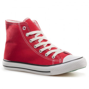 Червени тинейджърски маратонки, текстилна материя - спортни обувки за целогодишно ползване N 100021839