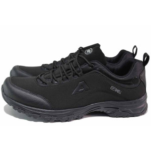 Черни мъжки маратонки, текстилна материя - спортни обувки за пролетта и лятото N 100021450