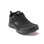 Черни мъжки маратонки, текстилна материя - спортни обувки за пролетта и лятото N 100021450