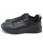Черни мъжки маратонки, здрава еко-кожа - спортни обувки за пролетта и лятото N 100021453
