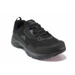 Черни мъжки маратонки, еко-кожа и текстилна материя - спортни обувки за пролетта и лятото N 100021455