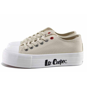 Бежови анатомични дамски кецове, текстилна материя - спортни обувки за пролетта и лятото N 100021703