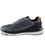 Сиви мъжки маратонки, еко-кожа и текстилна материя - спортни обувки за пролетта и лятото N 100021704