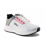 Бели дамски маратонки, анатомични, еко-кожа и текстилна материя - спортни обувки за пролетта и лятото N 100021706