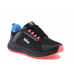 Черни дамски маратонки, еко-кожа и текстилна материя - спортни обувки за пролетта и лятото N 100021707