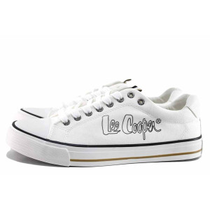 Бели мъжки маратонки, анатомични, текстилна материя - спортни кецове за пролетта и лятото N 100021711