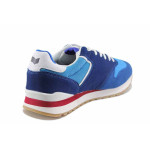 Сини мъжки маратонки, еко-кожа и текстилна материя - спортни обувки за пролетта и лятото N 100022169