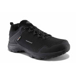 Черни мъжки маратонки, текстилна материя - спортни обувки за есента и зимата N 100022230