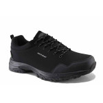 Черни мъжки маратонки, текстилна материя - спортни обувки за есента и зимата N 100022231