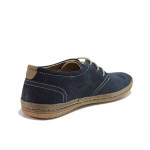 Сини мъжки обувки, анатомични, естествена кожа перфорирана - всекидневни обувки за пролетта и лятото N 100021312
