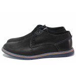 Черни мъжки обувки, анатомични, естествена кожа - всекидневни обувки за пролетта и есента N 100021400