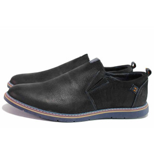 Черни мъжки обувки, анатомични, естествена кожа - ежедневни обувки за пролетта и есента N 100021403