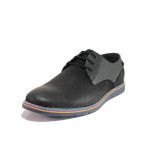 Черни мъжки обувки, анатомични, естествена кожа - ежедневни обувки за пролетта и есента N 100021405