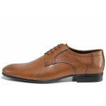 Кафяви официални мъжки обувки, анатомични, естествена кожа - официални обувки за целогодишно ползване N 100021562