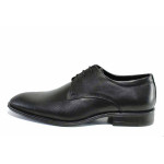 Черни официални мъжки обувки, анатомични, естествена кожа - официални обувки за целогодишно ползване N 100021590