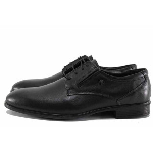 Черни официални мъжки обувки, анатомични, естествена кожа - официални обувки за целогодишно ползване N 100021642