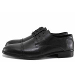 Черни официални мъжки обувки, анатомични, естествена кожа - официални обувки за целогодишно ползване N 100021643