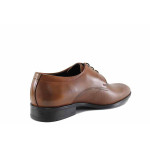 Светлокафяви официални мъжки обувки, анатомични, естествена кожа - елегантни обувки за целогодишно ползване N 100021649