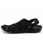 Черни мъжки сандали, естествен набук - ежедневни обувки за лятото N 100022057