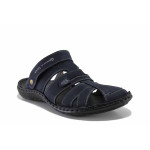 Сини мъжки сандали, естествен набук - ежедневни обувки за лятото N 100022058