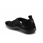 Черни мъжки сандали, естествен набук - ежедневни обувки за лятото N 100022059