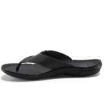 Черни мъжки чехли, естествена кожа - ежедневни обувки за лятото N 100022061