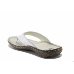 Бели мъжки чехли, естествена кожа - ежедневни обувки за лятото N 100022062