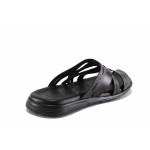 Черни мъжки чехли, естествена кожа - ежедневни обувки за лятото N 100022127