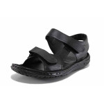 Черни мъжки сандали, естествена кожа - всекидневни обувки за лятото N 100022147