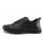 Черни мъжки обувки, анатомични, естествена кожа - всекидневни обувки за есента и зимата N 100022319