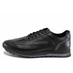 Черни мъжки обувки, анатомични, естествена кожа - ежедневни обувки за есента и зимата N 100022320