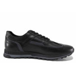 Черни мъжки обувки, анатомични, естествена кожа - ежедневни обувки за есента и зимата N 100022320