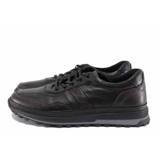 Черни мъжки обувки, анатомични, естествена кожа - ежедневни обувки за есента и зимата N 100022349