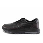 Черни мъжки обувки, анатомични, естествена кожа - ежедневни обувки за есента и зимата N 100022349