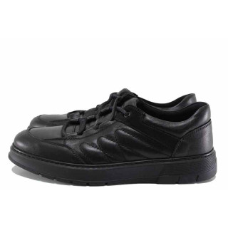 Черни мъжки обувки, анатомични, естествена кожа - ежедневни обувки за есента и зимата N 100022351
