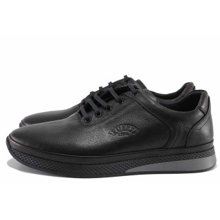 Черни мъжки обувки, естествена кожа - всекидневни обувки за есента и зимата N 100022354