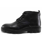 Черни мъжки боти, анатомични, естествена кожа - ежедневни обувки за есента и зимата N 100022531