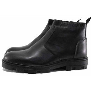 Черни мъжки боти, анатомични, естествена кожа - ежедневни обувки за есента и зимата N 100022532