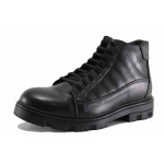 Черни мъжки боти, анатомични, естествена кожа - ежедневни обувки за есента и зимата N 100022533